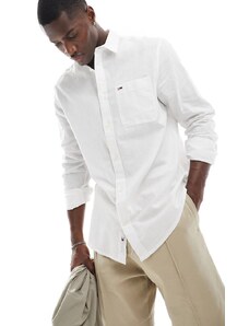 Tommy Jeans - Camicia vestibilità classica bianca in misto lino-Bianco