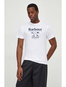 Barbour t-shirt in cotone uomo colore bianco