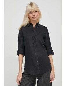 Lauren Ralph Lauren camicia di lino colore nero
