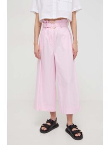 Pinko pantaloni in cotone colore rosa