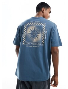 ASOS DESIGN - T-shirt vestibilità comoda blu crepuscolare con stampa celestiale sul retro