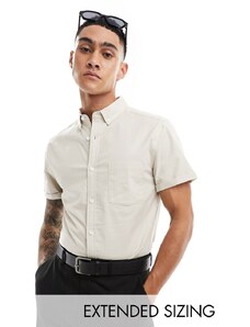 ASOS DESIGN - Camicia Oxford slim fit beige-Neutro