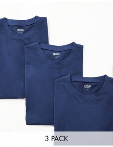 ASOS DESIGN - Confezione da 3 T-shirt blu navy-Multicolore