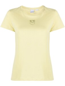 PINKO T-shirt gialla mini Love Birds ricamo