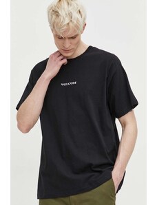 Volcom t-shirt in cotone uomo colore nero con applicazione