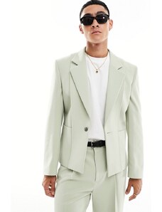 ASOS DESIGN - Giacca da abito slim color verde salvia con pannelli