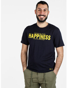 Happiness T-shirt Da Uomo Con Stampa Manica Corta Blu Taglia L