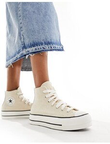 Converse - Lift - Sneakers crema con lacci spessi stile trekking-Bianco