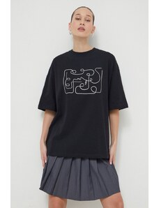 Kaotiko t-shirt in cotone colore nero