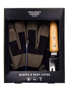 Gentlemen's Hardware set giardinaggio Leather Gloves & Root Lifter pacco da 2