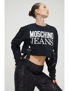 Moschino Jeans felpa in cotone donna colore nero