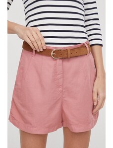 Tommy Hilfiger pantaloncini in lino misto colore rosa