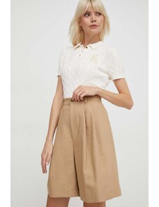 Polo Ralph Lauren shorts con aggiunta di lana colore beige