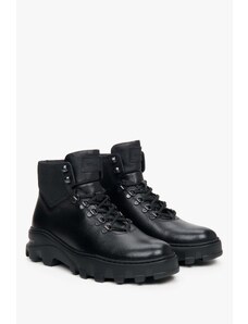 Men's Black Ankle Boots made of Genuine Leather Estro ER00114067