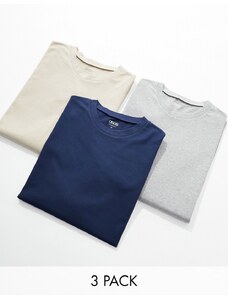 ASOS DESIGN - Confezione da 3 T-shirt oversize in colorazioni multiple-Multicolore