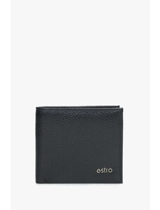 Men's Compact Black Wallet made of Genuine Leather Estro ER00114456