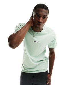 Levi's - T-shirt verde chiaro con logo centrale