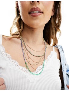 Accessorize - Collana multifilo con perline verde