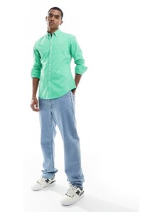 Polo Ralph Lauren - Camicia slim fit in piqué verde medio con logo a icona