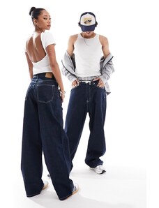Weekday - Astro - Jeans unisex ampi blu risciacquato a fondo ampio