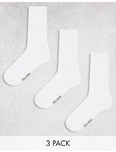 Pull&Bear - Confezione da 3 paia di calzini bianchi-Nero