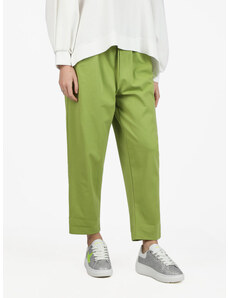 Solada Pantaloni Donna Modello Oversize Con Tasche Casual Verde Taglia Unica