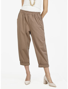 Solada Pantaloni Donna Modello Oversize Con Tasche Casual Beige Taglia Unica