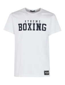 Xtreme Boxing T-shirt Da Uomo In Cotone Con Scritta Manica Corta Bianco Taglia L