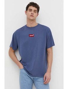 Levi's t-shirt in cotone uomo colore blu con applicazione
