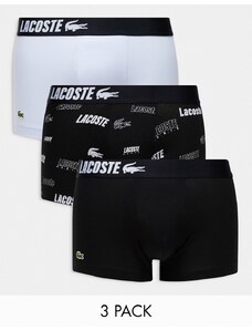 Lacoste - Confezione da 3 boxer aderenti blu in cotone elasticizzato con logo