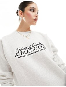 In The Style x Perrie Sian - Felpa oversize grigia con scritta "Athletic Club" in coordinato-Grigio