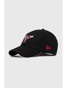 New Era berretto da baseball in cotone colore nero con applicazione CHICAGO BULLS