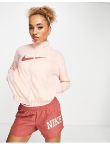 Nike Running - Swoosh Run - Giacca in pile Dri-FIT rosa con zip