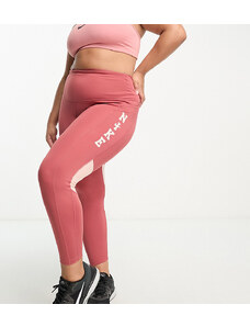 Nike Running Plus - Swoosh Run Fast Dri-FIT - Leggings alla caviglia rosa a vita medio alta con logo stile college