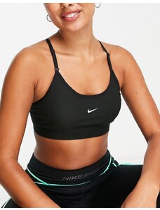 Nike Training - Indy Dri-FIT - Reggiseno sportivo nero a supporto leggero senza cuciture