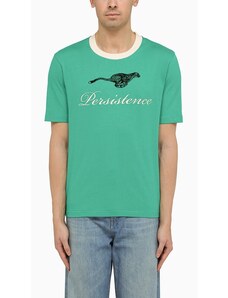 WALES BONNER T-shirt verde in cotone con stampa