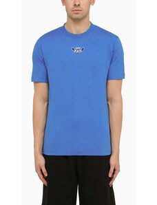Off-White T-shirt nautical blue in cotone con ricamo logo