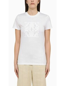 Max Mara T-shirt bianca in cotone con logo