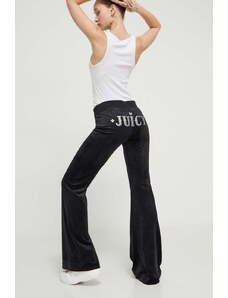 Juicy Couture pantaloni da tuta in velluto colore nero con applicazione