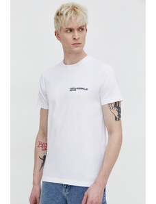 Karl Lagerfeld Jeans t-shirt in cotone uomo colore bianco con applicazione