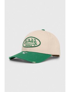 Von Dutch berretto da baseball in cotone colore verde con applicazione