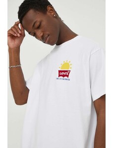 Levi's t-shirt in cotone uomo colore bianco con applicazione