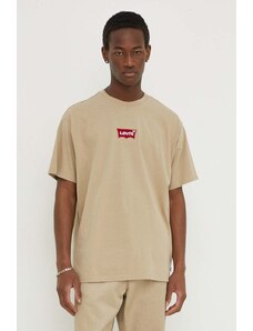 Levi's t-shirt in cotone uomo colore beige con applicazione