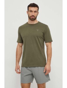 Guess t-shirt in cotone uomo colore verde con applicazione