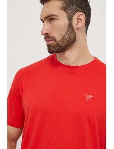 Guess t-shirt in cotone uomo colore rosso con applicazione