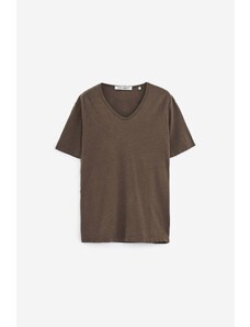 Our Legacy T-Shirt U-NECK in cotone marrone