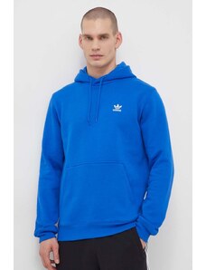 adidas Originals felpa Trefoil Essentials Hoody uomo colore blu con cappuccio IR7787