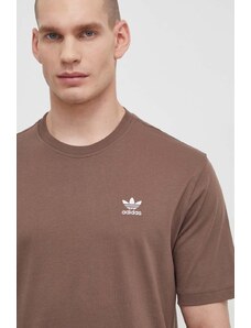adidas Originals t-shirt in cotone Essential Tee uomo colore marrone con applicazione IR9688