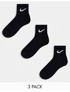 Nike Training - Everyday Cushioned - Confezione da 3 paia di calzini neri ammortizzati-Nero