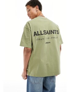 In esclusiva per ASOS - AllSaints - Underground - T-shirt oversize verde
